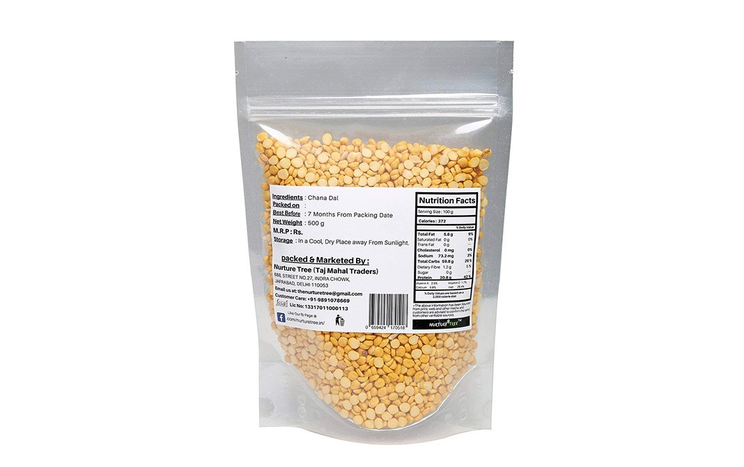 Nurture Tree Chana Dal, Bengal Gram   Pack  500 grams